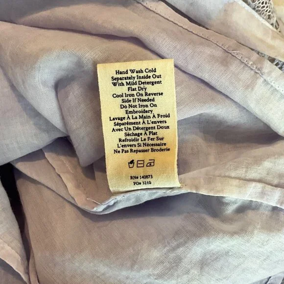 LoveShackFancy Edie Lilac Violet Cotton Midi Dress Size XS Short Sleeve - Picture 16 of 16